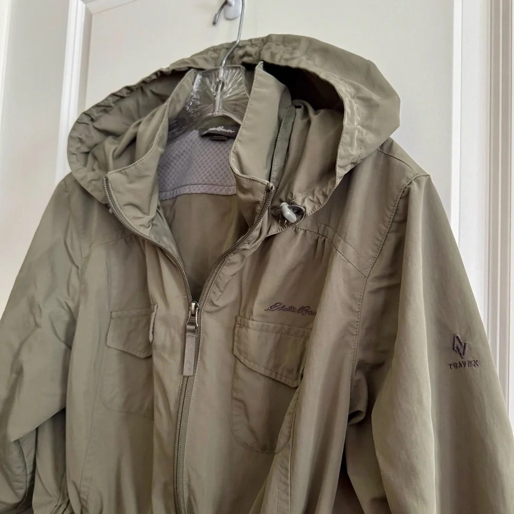 Eddie Bauer Olive Green Hooded Jacket - Picture 2 of 5